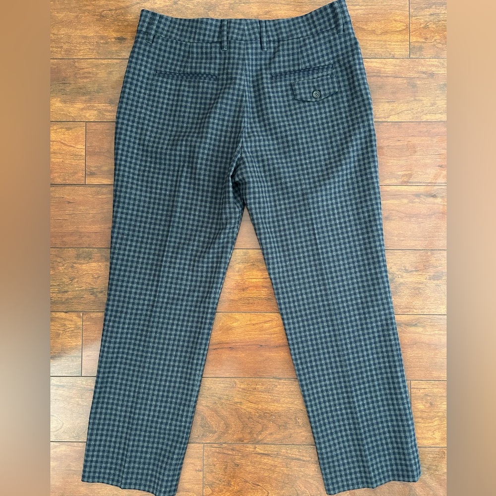 Prada Navy Plaid Ankle Pants Size 42 Preppy Academia - Picture 4 of 4
